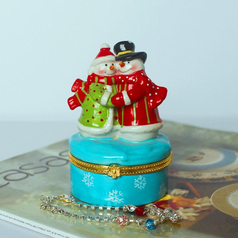 

Decorative Objects & Figurines Simple Ceramics Jewelry Box Earrings Necklace Bracelet Storage European Style Portable Travel Jewellery Organ