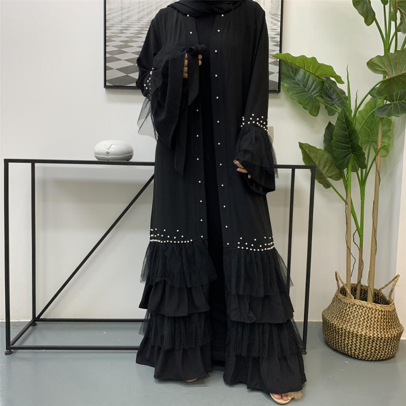 

Ethnic Clothing Abaya Dubai Kimono Kaftan Hijab Muslim Dress Robe Beading Designs Elegant Cardigan Women Jilbab Caftan Turkey Islamic