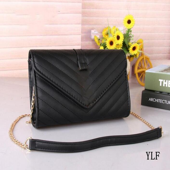 

Wholesale underarm bag new Fashion Designer high quality PU Handbag Lady Shoulder Messenger Bags Chain Flap, Black