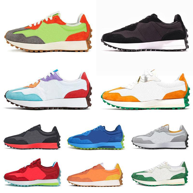 

36-45 Classic New-327 Professional Flat Sports Shoes Men Women Runners Trainers Running Sneakers Pride Lime Green Soft Yellow Grey MeshBlack