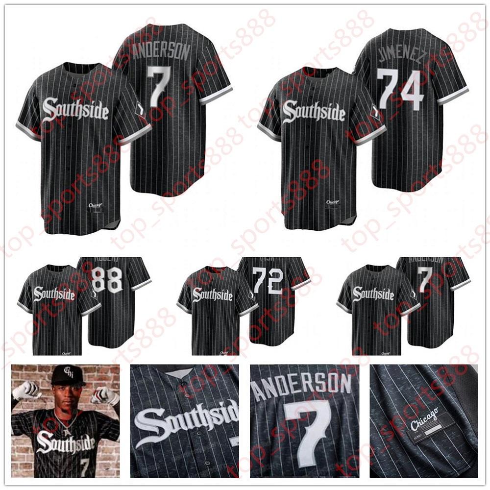 

Southside Tim Anderson White Sox 20/21 City Connect Chicago Jersey Yoan Moncada Jose Abreu Yermin Mercedes Nick Madrigal Eloy Jimenez Michae, Blue;black