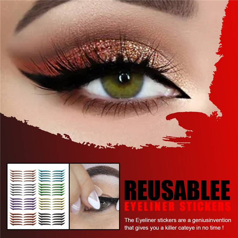

5Pairs/set Waterproof Eyelid Line Stick Reusable Glitter Eyeliner Sticker Double Eyelids Eye Makeup Self Adhesive Cosmetic
