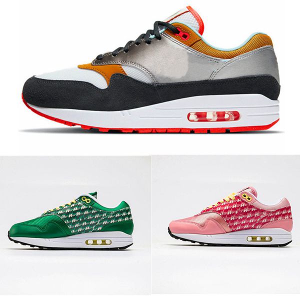 

High-quality running shoes Max 1 PRM Pine Green Strawberry Lemonade pink yellow white black blue silver men's and women's sneakers