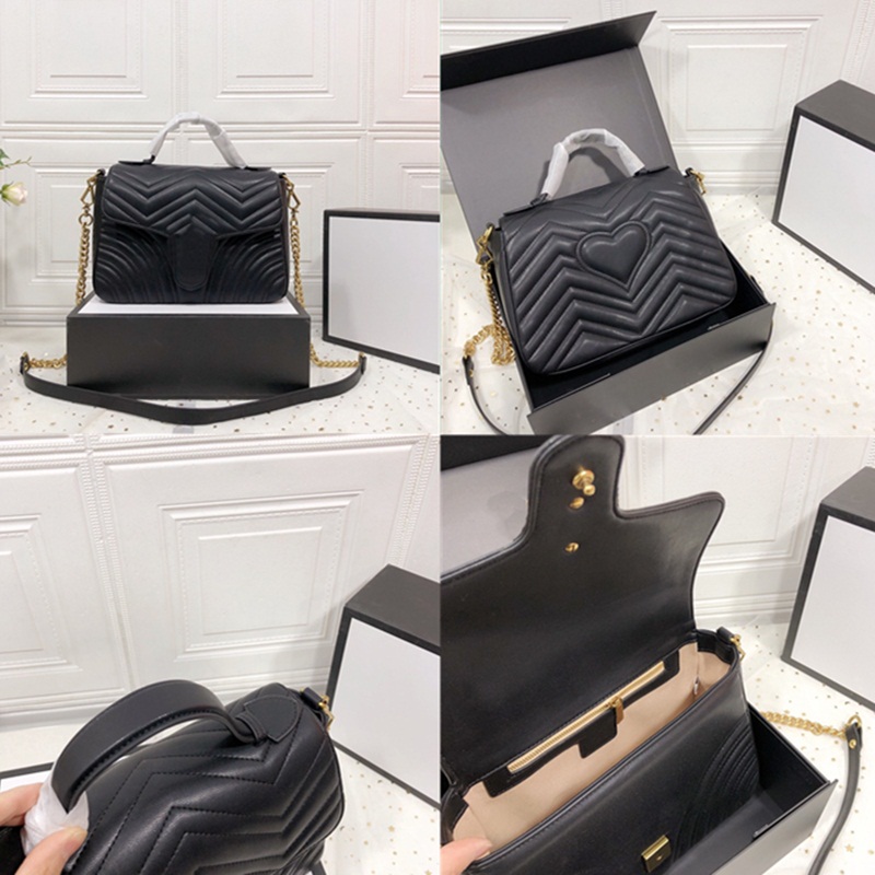 

5A+ Marmont Vintage handle shoulder crossbody bags designer handbags Genuine Leather nano totes purse women fashion messenger bag lady clutch wallets, Add box