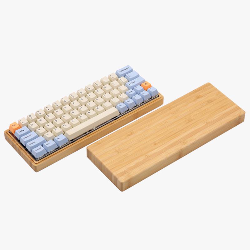 

Keyboards Sample Design 64 Layout Customized Mechanical Keyboard With Bamboo Shell Case QMK PCB Plate Cherry Gateron Box Switch