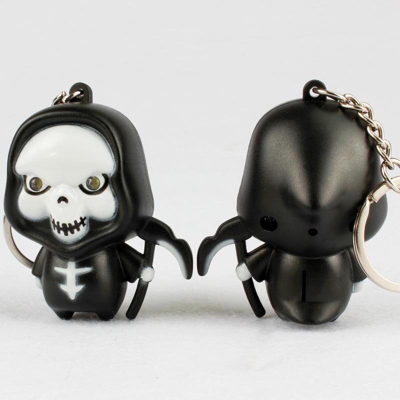 

Keychains Ghost LED Light Emitting Sound Keychain Halloween Gift Pendant Christmas