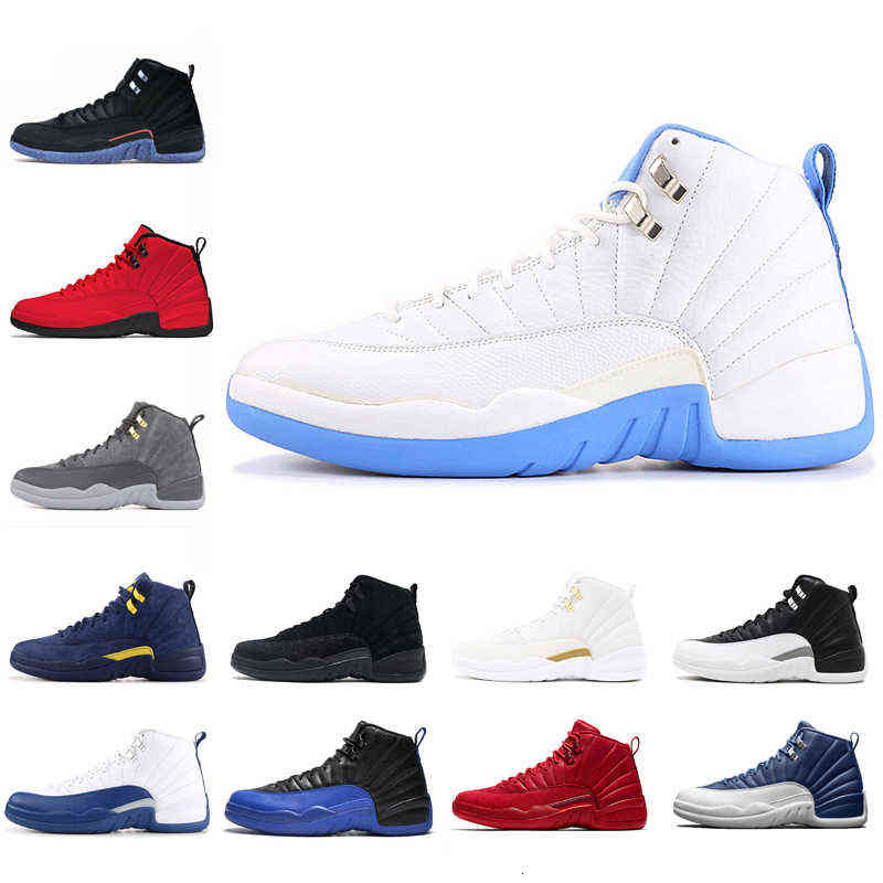 

Jumpman 12 Twist mens basketball shoes 12s Dark Grey Dark-Concord Bulls men Cap Gown trainers sports sneakers, University blue