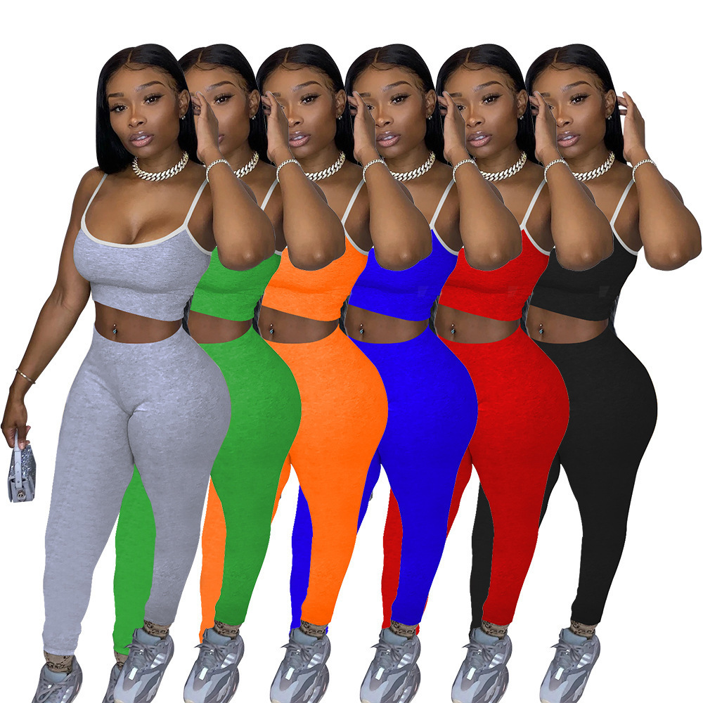 

Women Tracksuits Two Piece Yoga Outfits Summer Fashion Womens Short Casual Sexy Sling Trousers Set Plus Size Women Clothing 845, Orange