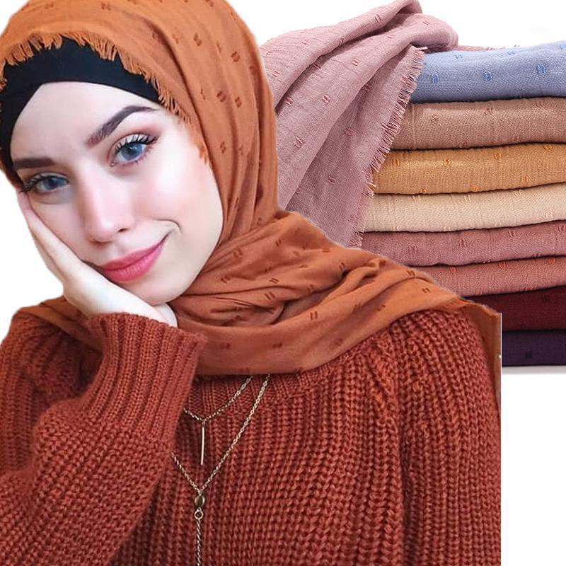 

Scarves 10pcs Pom Cotton Scarf Crinkle Women Solid Muslim Hijabs Muffler Shawls Wrap Hijab Headscarf, Blue;gray