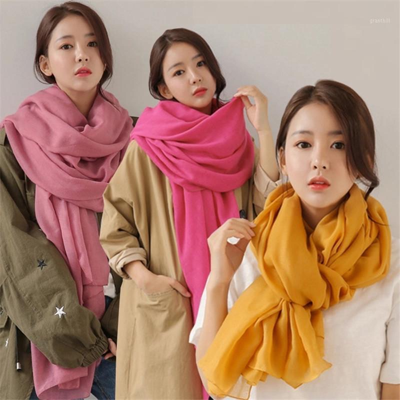 

Scarves RUNMEI Fashion Women Scarf Cape Luxury Warm Solid Linen Cotton Autumn Winter Female Multi-purpose Shawl, Blue;gray