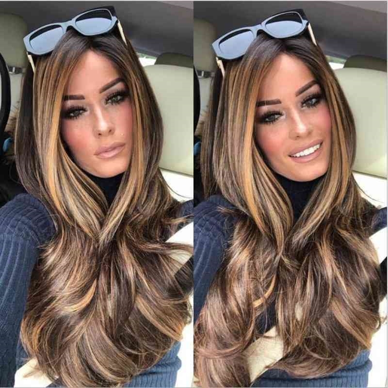 

lace New women's front chemical fiber long curly headgear