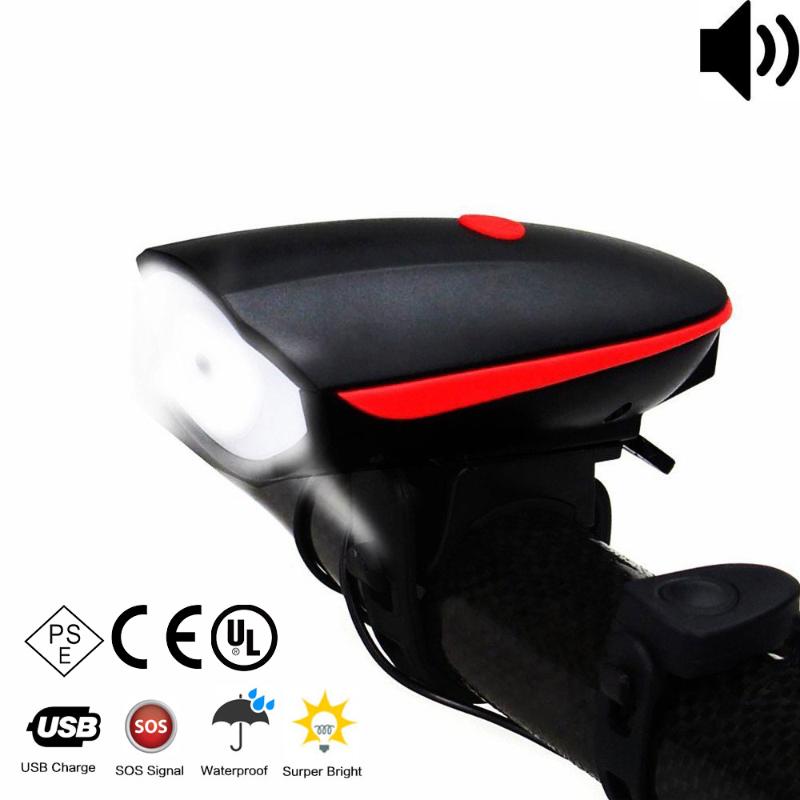 

Car Headlights Fineed Motor Light Horn USB Rechargeable Cycling 3 Modes Led Loud Bell Waterproof Headlight For 5 Sounds