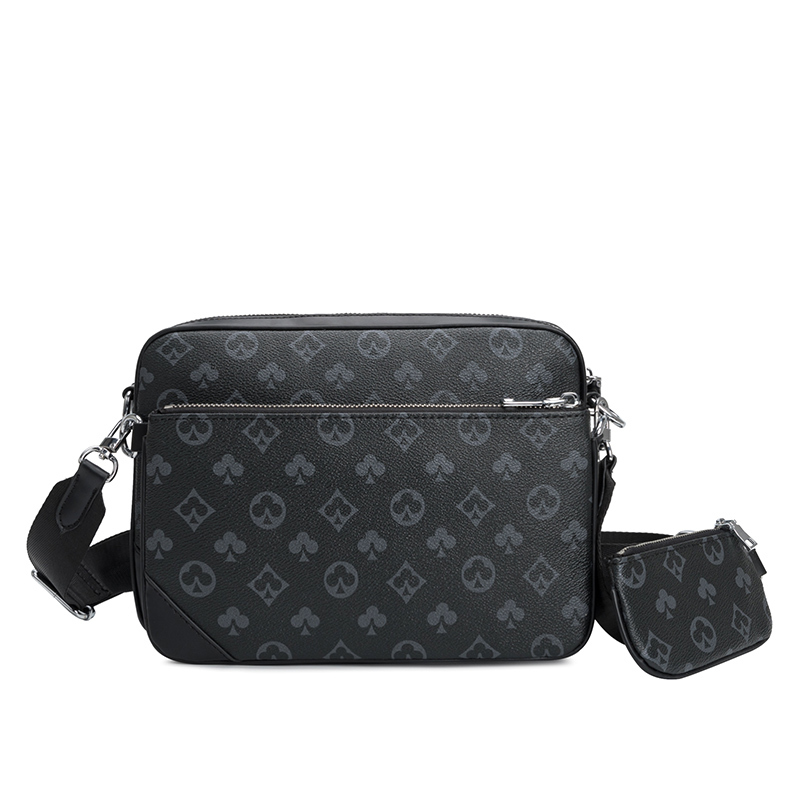 

Handbag Printed Design Luxury Men's Bag European American Fashion Men Shoulder High Quality Large Capacity Messenger, Brown