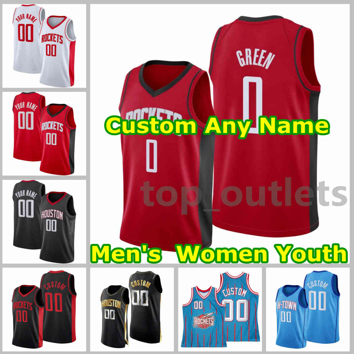 

Rockets Basketball Jerseys John Wall Jersey Jalen Green D. J. Augustin Armoni Brooks Josh Christopher Usman Garuba Eric Gordon Danuel House Custom Stitched, As photo