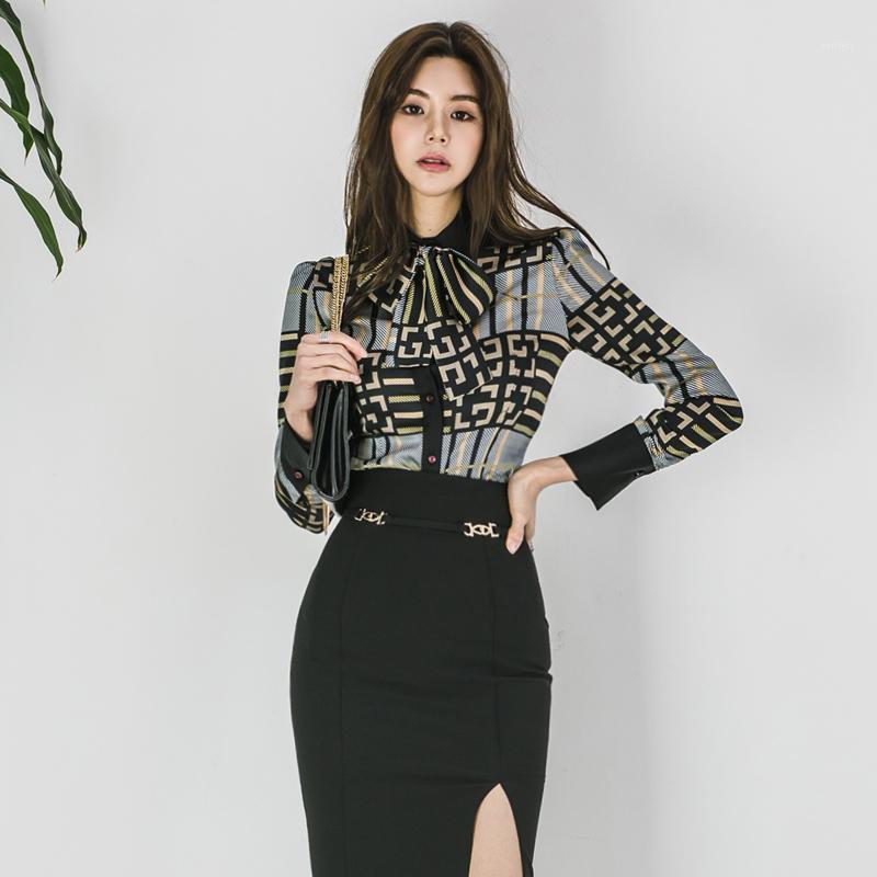 

Women' Blouses & Shirts CINESSD The Sexy Rayon Office Blouse Render Tops Women Autumn Chiffon Grid Bow Tie Long Sleeve Notched Jacket, White grid