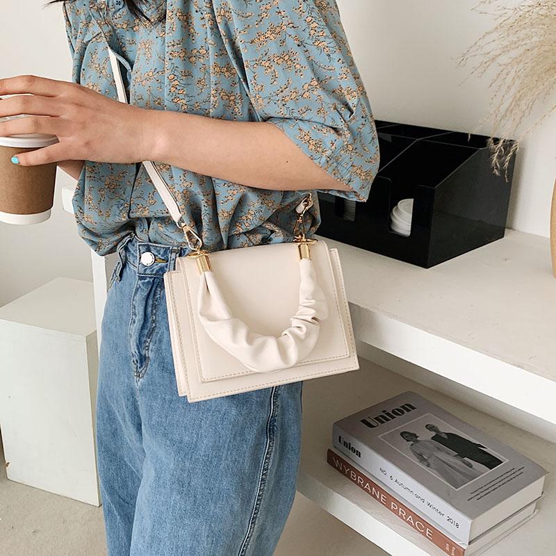 

Solid PU Leather Shoulder Bags Tote Bag Women Messenger Female 2021 Fashion Lady Elegant Purses And Handbags Luxury Designer Cross Body, Black