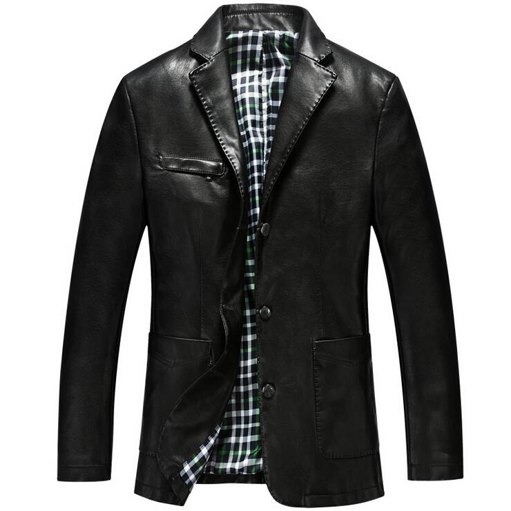 

Men's Fur & Faux Autumn Winter Fashion And Coats Suit Collar Male Clothing Sheep Leather Jackets For Man, Black