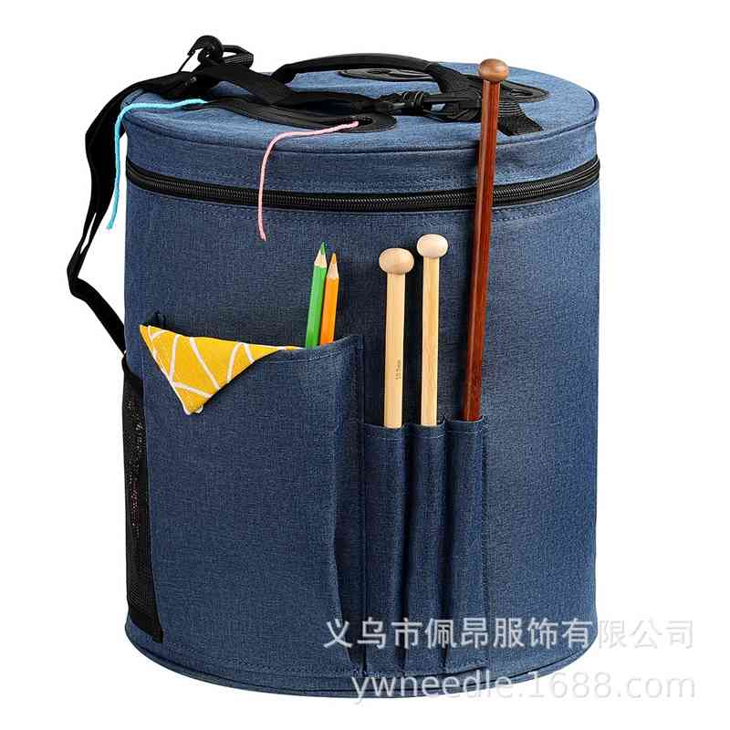 

DIY woven Crochet Wool drum wool storage bag ac124, Little blue bag