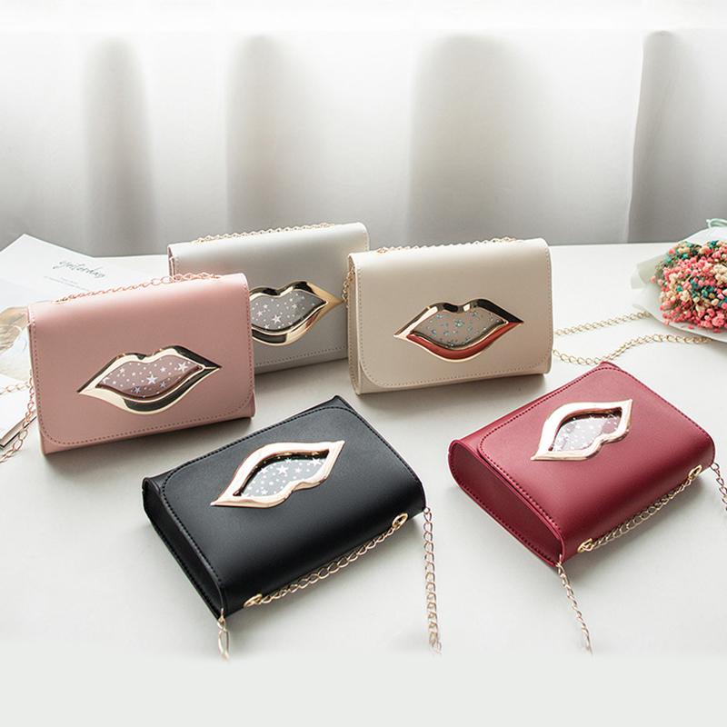 

Evening Bags 2021 Shiny Star Sling Bag Women Handbag Shoulder Fashion Girls Square Phone Wallet Elegant Small Crossbody, Red lip