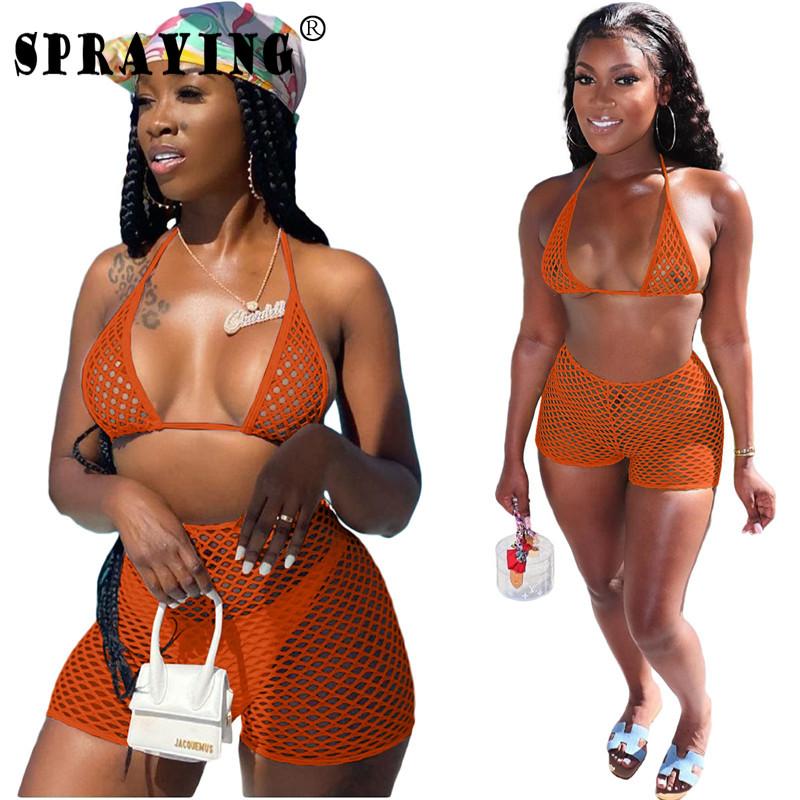 

Women Swimsuit 3 Piece Sets Womens Bikini Set Solid Color Hollow Out Sexy See Through Bulk Items Wholesale Lots S6559 Women' Swimwear, Black