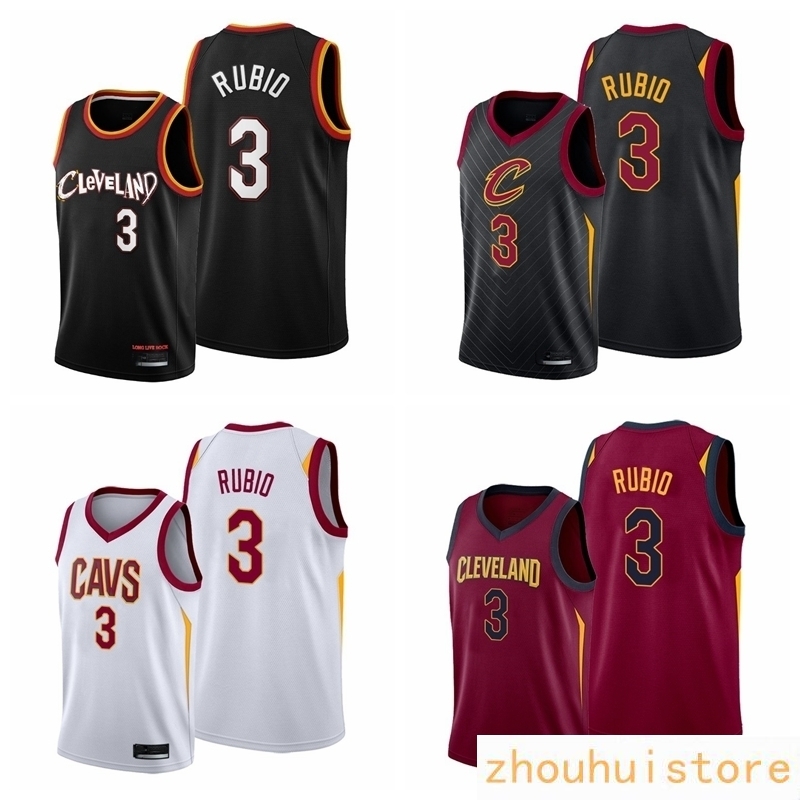 

Cleveland's Cavaliers's Men NBA's Basketball Ricky Rubio 3 2021 Trade Black Edition City Jersey