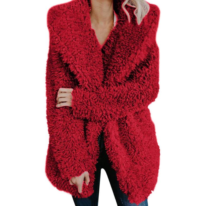 

Women's Fur & Faux Teddy Coat Women Winter Jackets Kawaii Jacket Hooded Overcoat Warm Hairy Female Coats Long Sleeve Chaqueta Mujer 2XL, Black