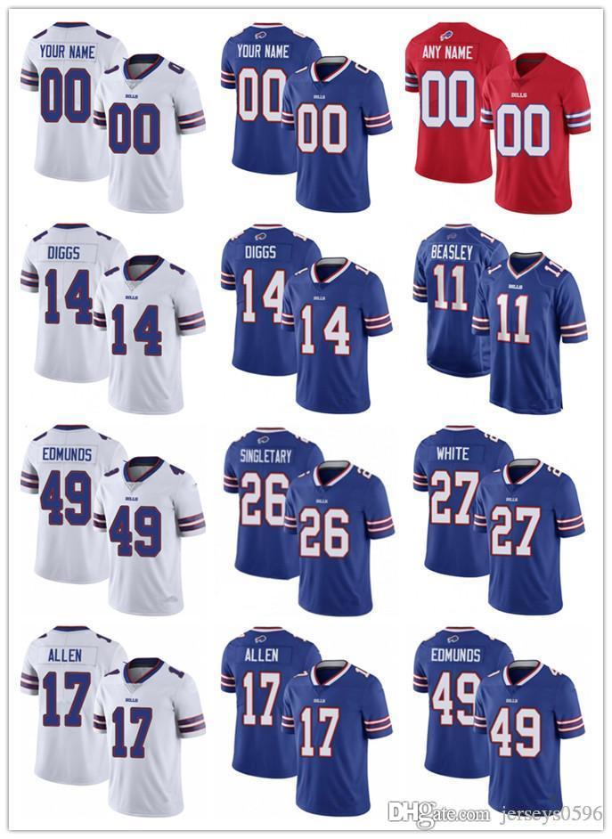 

Custom Men women Buffalo Youth Bills Jersey Josh Allen Cole Beasley Stefon Diggs Devin Singletary Football Jerseys, Black;red