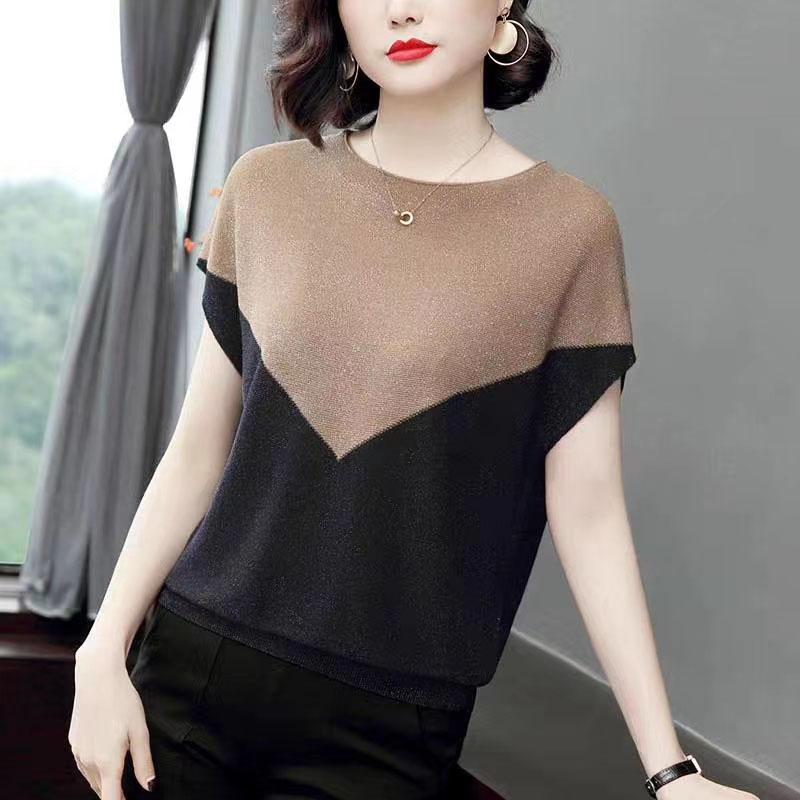 

Women's Sweaters Women Summer Knitted Pullovers Without Sleeve Ice Silk Hit-Color Female O-Neck Pull Jumper Tops Ladies Cool Pullover, Khaki