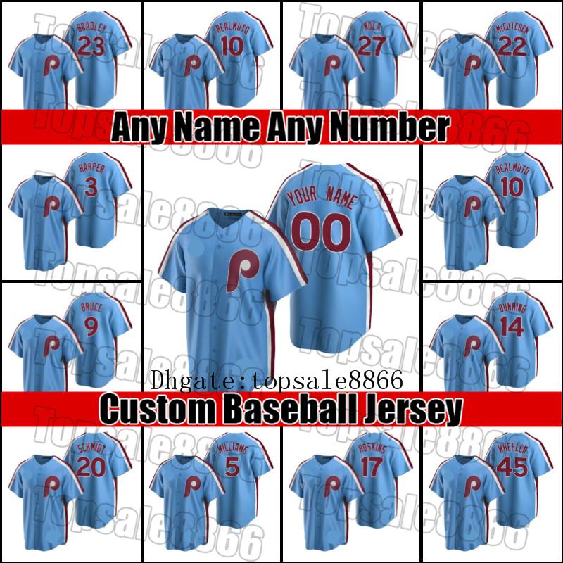 

Throwback Mike Schmidt Pete Rose Jersey Custom 3 Bryce Phillie Jersey Harper Philadelphia Aaron Nola J.T. Realmuto Jerseys Rhys Hoskins, Man custom size m-xxxl