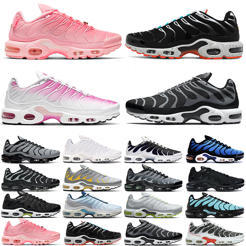 

tn plus men women running shoes triple Black Aquamarine white Atlanta Crater Psychic Blue Volt Total Orange mens trainers outdoor sports sneakers size 36-45