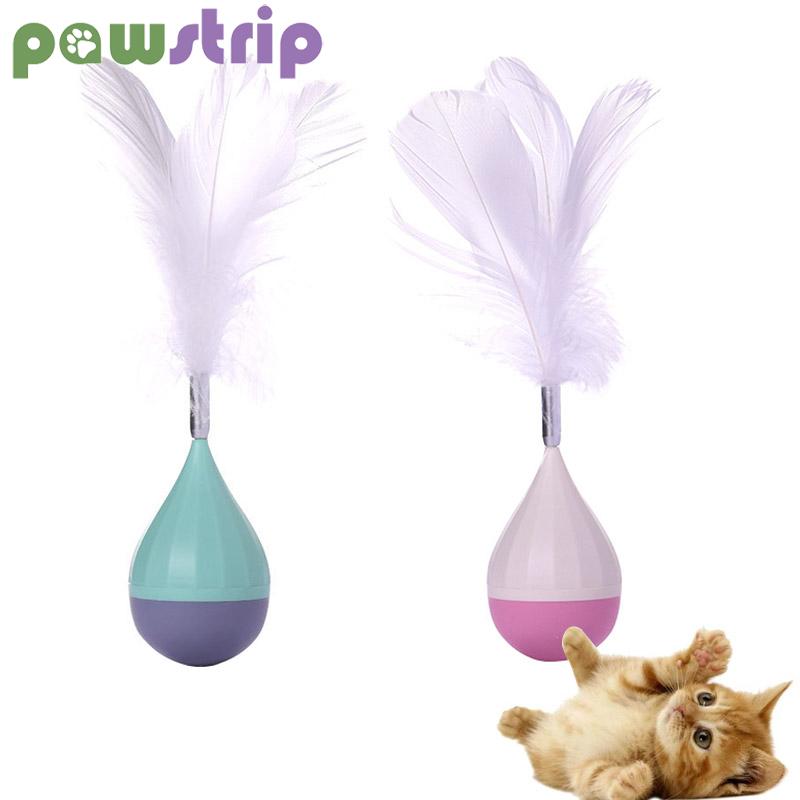 

Cat Toys 1Pc Funny Toy Feather Tumbler Interactive For Teaser Chasing Throwing Kitten Puppy Play Bite Pet Supplies
