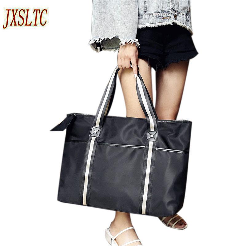 

Duffel Bags Large Capacity Women Travel Bag Hand Luggage Weekend Shoulder Duffle Waterproof Carry On Handbag, Black