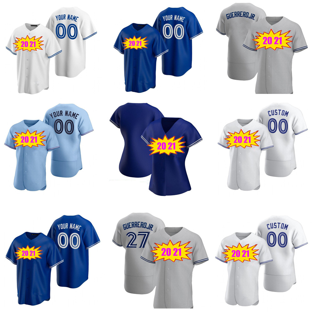 

20 21 Baseball Jersey Toronto 27 Vladimir Guerrero Jr. 8 Cavan Biggio 11 Bo Bichette 15 Randal Grichuk 1 Shun Yamaguchi 9 Danny Jansen Urena, As pic