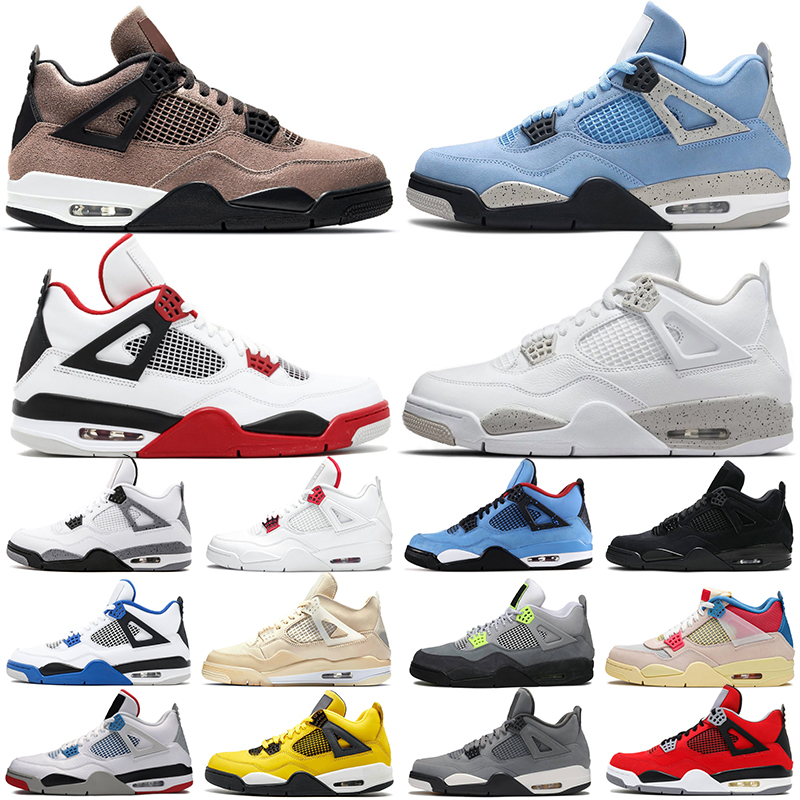 

4s Basketball Shoes 4 women mens trainers sneakers University Blue Taupe Haze White Oreo Outdoor Sport chaussures size 36-47, 4s 36-47 pure money