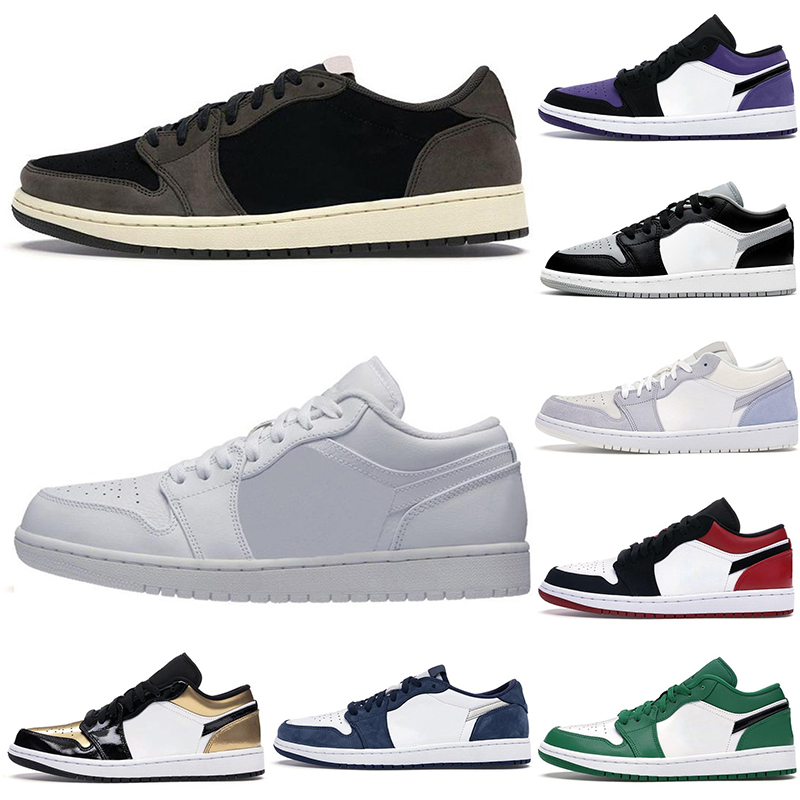 

Discount Jumpman Low 1 OG Basketball Shoes UNC Travis Scotts Mens Obsidian Paris Hyper Royal Black Toe flexible Trainers Sports Sneakers Size 36-46, Gold toe12