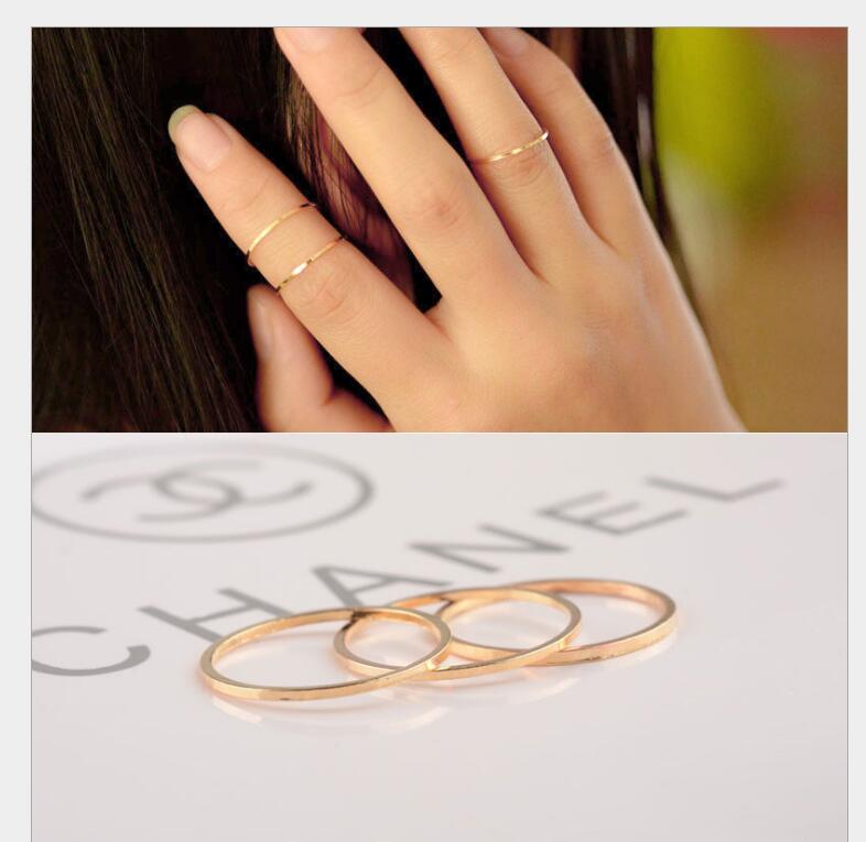 

Band Midi Ring Urban Gold stack Plain Cute Above Knuckle Nail Ring Christmas ps1616, Silver