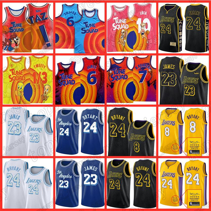 

23 Los 8 LeBron Jersey 6 James Angeles Basketball Bryant LakersBugs Bunny 24Michael Space Jam D.DUCK Lola Bunny Tweety 7 R.RUNNER, Jersey qianming