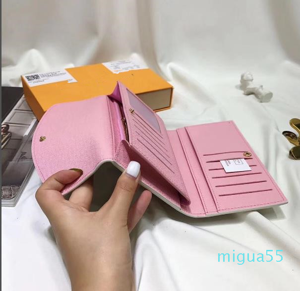 

Top quality real leather multicolor coin purse long wallet Card holder classic zipper pocket, Pink