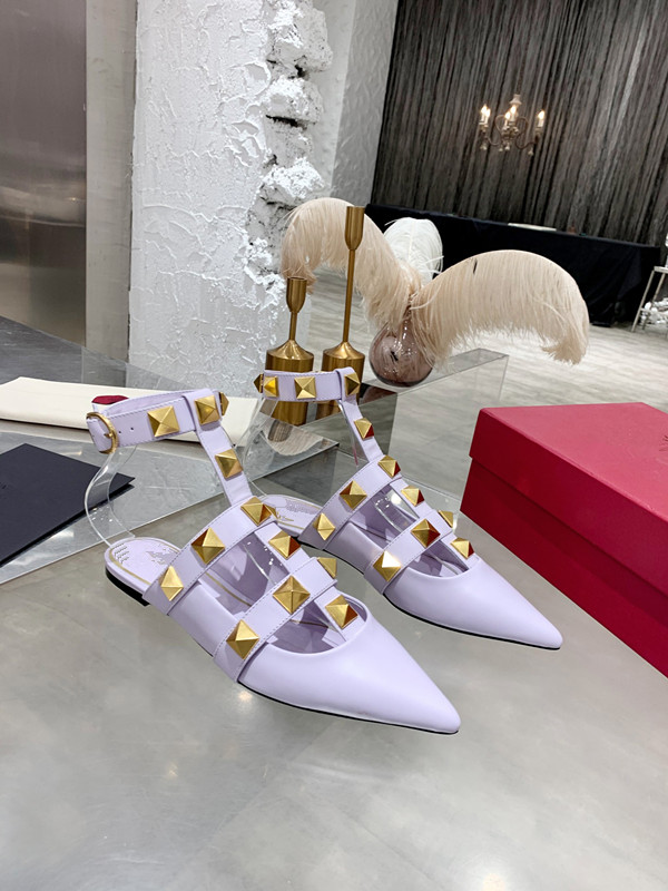 

Classic rivets women lady pointed toe genuine leather flat sandal heeled summer dress shoes drop shippment factory wholesale V3800, Red