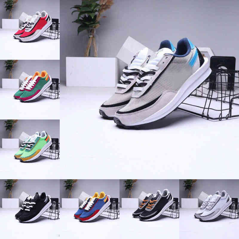 

2021 Nlke Running Shoes Dark Iris Sesame Blue Void Sacais X Waffle LDV VaporWaffle Pegasus Nylon Black White Off Trainers Sneakers Size C07, B pegasus triple black 36-45
