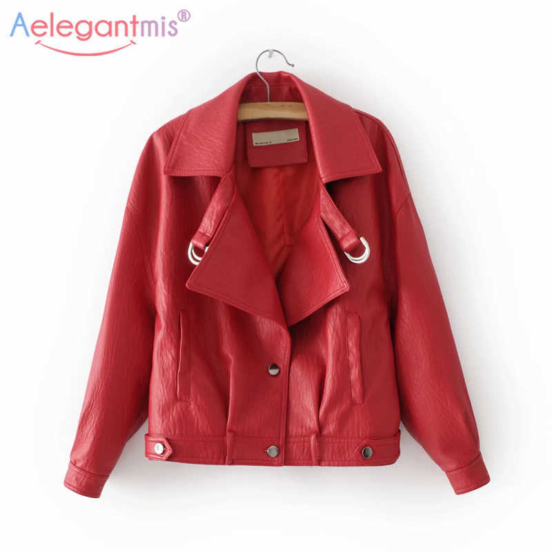 

Aelegantmis Plus Size High Street Black Faux Leather Jacket Women Soft Motorcycle Biker Ladies Loose Pu 210607, Green