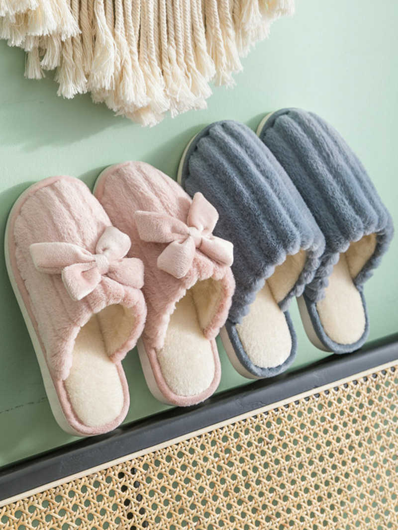 

2021 New Women Indoor Slippers Warm Plush Home Warm shoes Anti Slip Autumn Winter Shoes House Floor Soft Slient Slides H0827, Pink
