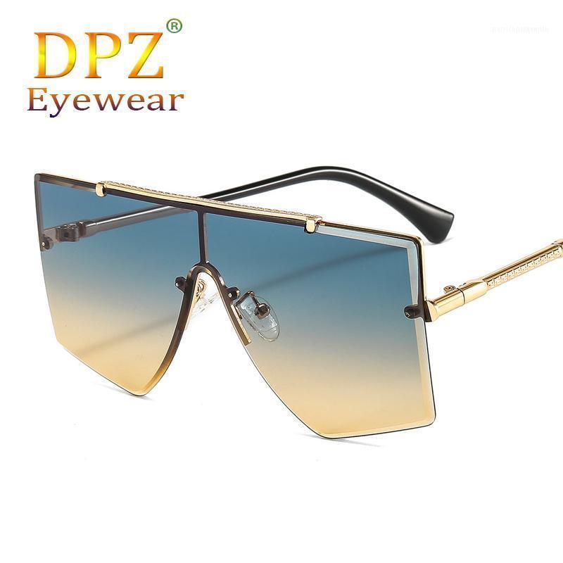 

Luxury Fashion Frameless One-piece Metal Pilot Sunglasses Retro Driving Square Brand Design UV400
