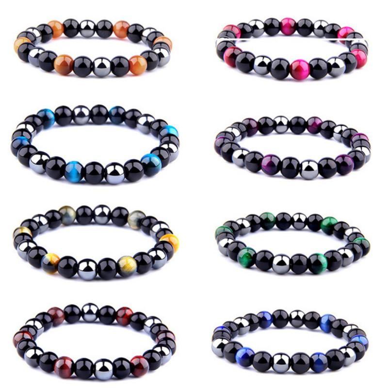 

Beaded, Strands Unisex Bracelet Natural Stone Tiger Eye Hematite Beaded Charm Bangle Exquisite Jewelry