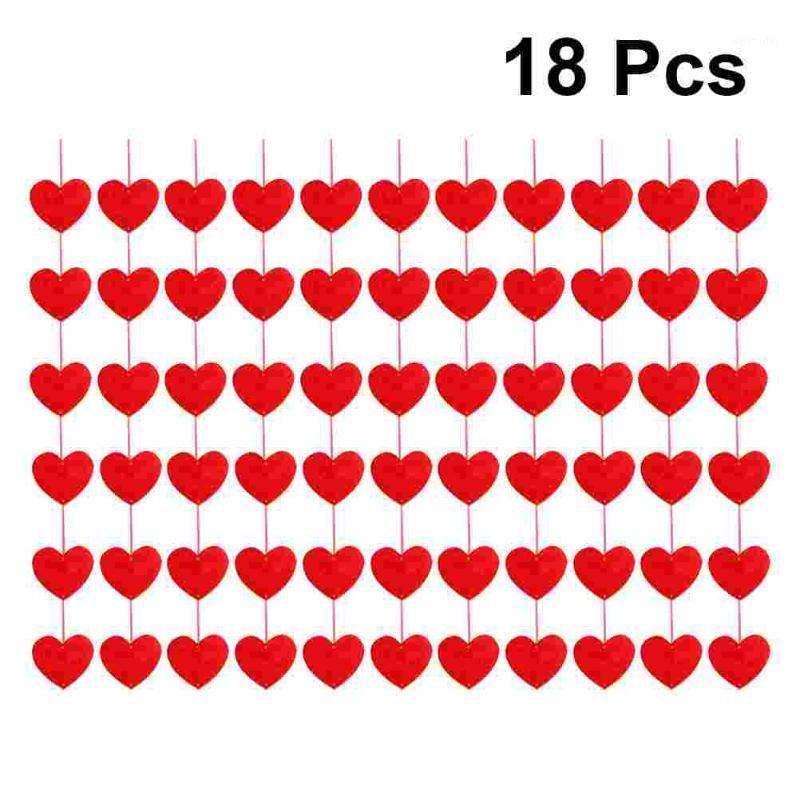 

Party Decoration 18pcs Heart-shaped Hanging Decorations Heart Shape Decorative Door Curtain Felt Decor Wedding Room