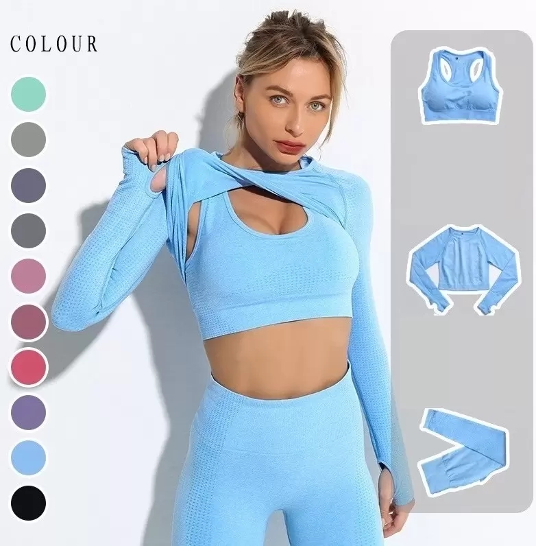 

Gym leggings for woman Womens Tracksuits jacket yoga outfit sport bra long sleeve shirt Female Suit Sexy Gym clothe Active wear Seamless Fitness girls casual Fleece, Purple
