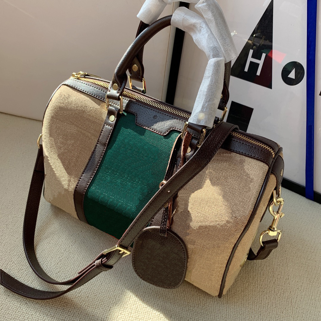 

Men&women handbag designer retro letter printing Boston pillow bags fashion diagonal one-shoulder travel bag WF2104092