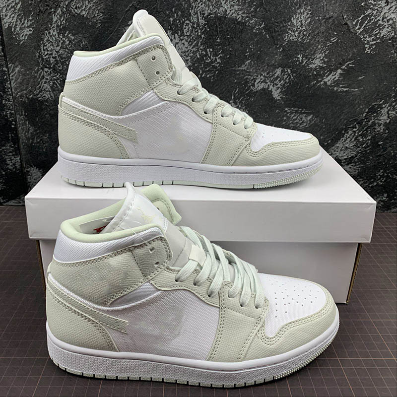 

High Quality 1 Mid Spruce Aura Basketball Shoes Jumpman 1s White BLANCE EPICEA DU MATIN Womens Mens Outdoor Casual Shoe Designer Trainers, #1