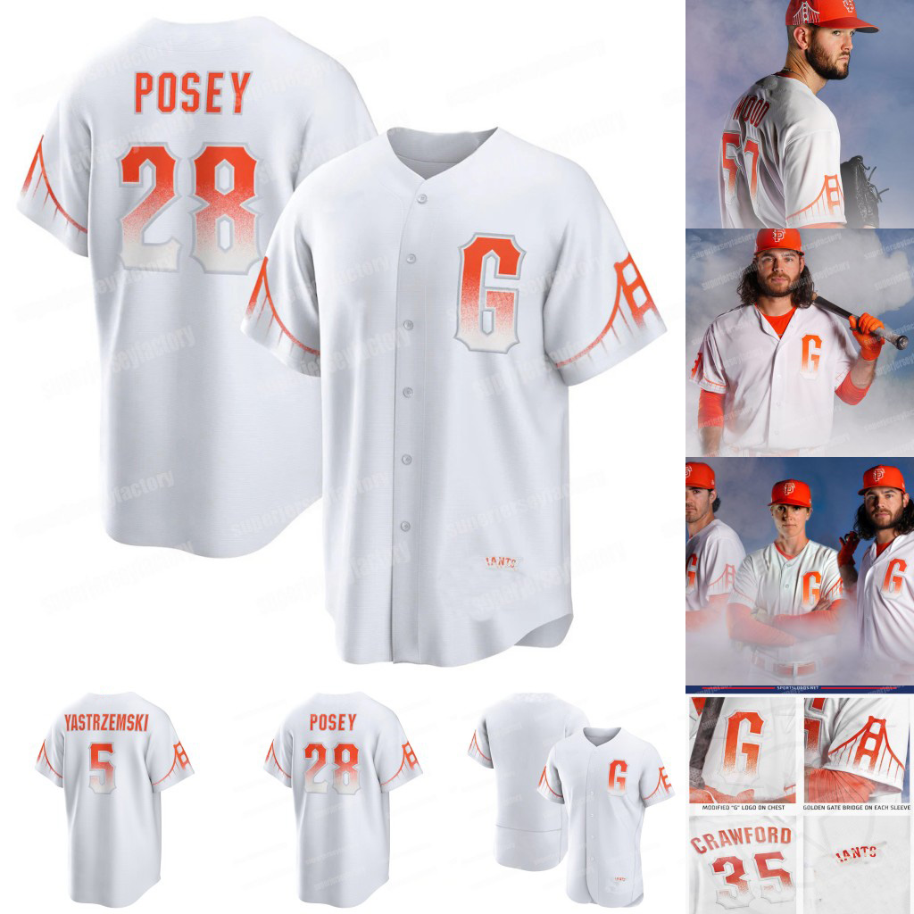 

Giants Buster Posey 2021 City Connect Jerseys San Francisco Mike Yastrzemski Belt Crawford Jeff Samardzija Evan Longoria Hunter Pence Darin Ruf Bonds Dickerson, Black