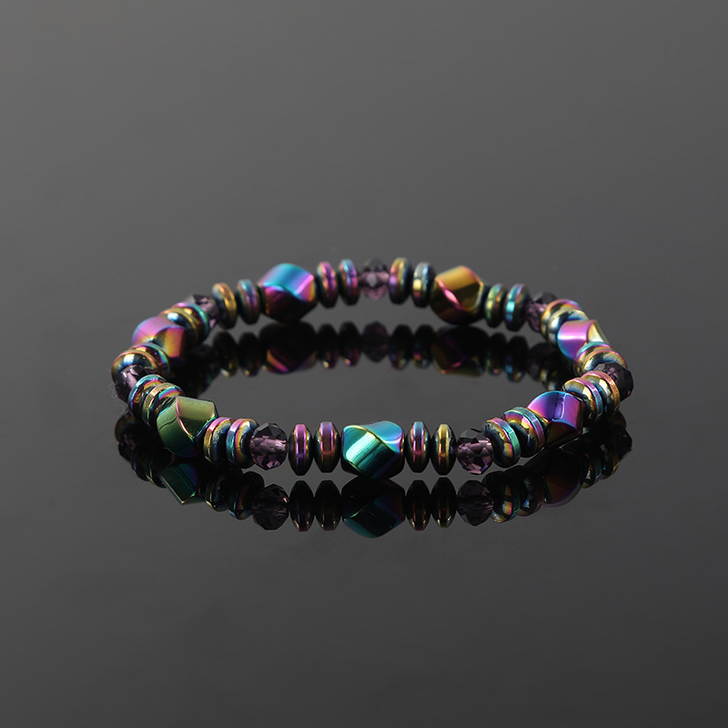 

Magnétique Ab couleur hématite pierres précieuses hommes bracelet main bracelet perlé personnalisé bracelet